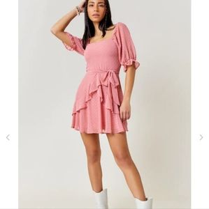 Joan Puff sleeve clip dot dress